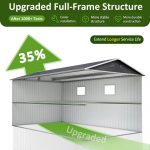 8X12 FT Outdoor Storage Shed, Metal Garden Tool Shed with Updated Frame Structure, Lockable Doors and Windows, Ideal for Backyar