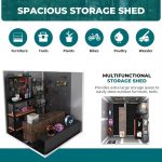 6X6 FT Resin Storage Shed, Waterproof Plastic Storage Shed with Floor & Window, All Weather outside Tool Storage Cabinet With