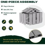 8 X 6 FT Resin Outdoor Storage Shed with Floor, Outdoor Storage Tool Shed with Windows and Lockable Door, Resin Garden Shed