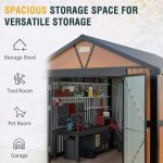 10X12 Ft Outdoor Storage Shed, Extra Large Metal Shed with Lockable Doors, 2 Windows, outside Steel Tiny House Ideal