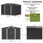 Shed Outdoor Storage Shed Metal,Lockable Doors Tool Sheds with Sloping Roof,Steel Garden Shed with Air Vent for Backyard,Patio