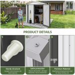 6' X 4' Outdoor Metal Storage Shed,Large Tools Storage Shed,Heavy Duty with Lockable Double Doors & Air Vent for Backyard,Patio