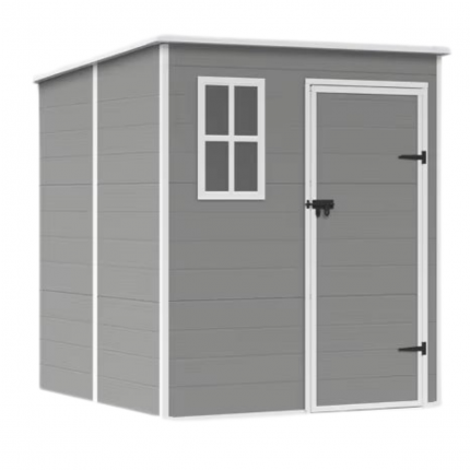 Spacious 6x6 FT Resin Outdoor Storage Shed with Floor & Lockable Door - Easy Assembly