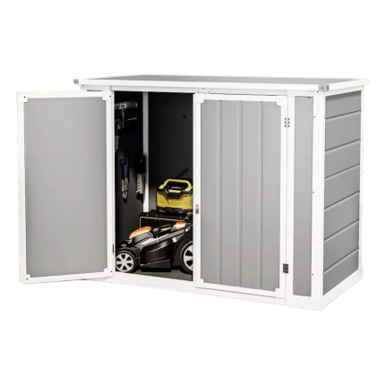 306 Gallon (1170L) Heavy-Duty Resin Outdoor Storage Box/Shed with 3 Doors & Lockable Lid