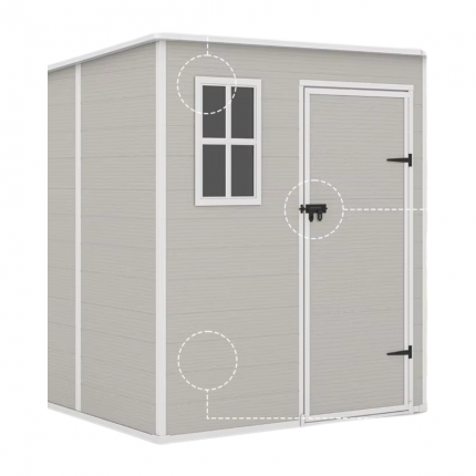 Spacious 6x6 FT Resin Outdoor Storage Shed with Floor, Window, Vents & Lockable Door