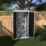 Outdoor Storage Cabinet Wood & Metal Garden Shed with Waterproof Roof and Sturdy Lockable Doors
