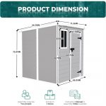 6X6 FT Resin Storage Shed, Waterproof Plastic Storage Shed with Floor & Window, All Weather outside Tool Storage Cabinet With