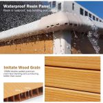 Outdoor Resin Storage Shed with Floor Inlcuded Wood Color Plastic Sheds for Garden Backyard Patio Lawn Tools Waterproof House