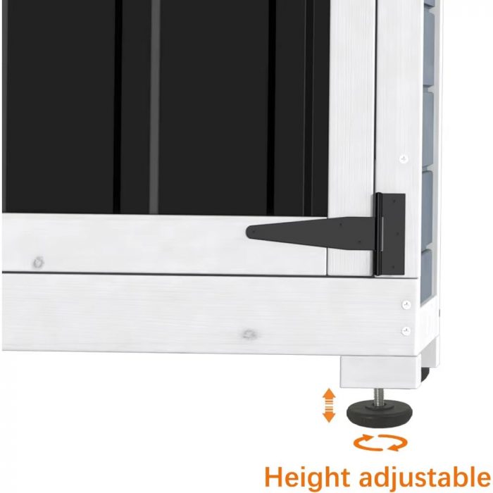 Outdoor Storage Cabinet Wood & Metal Garden Shed with Waterproof Roof and Sturdy Lockable Doors 66"